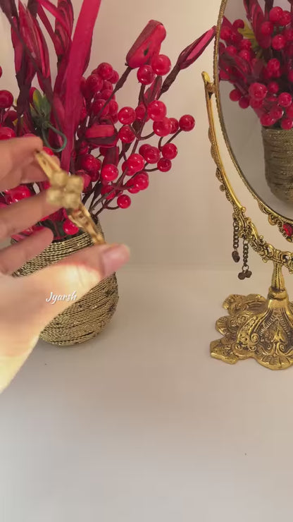 18KT Gold Plated Royal Floral Clover Bangle Bracelet