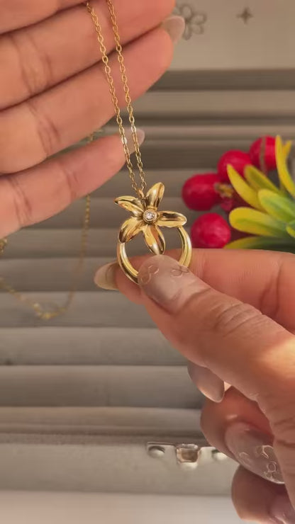 18KT Gold Plated Daisy Drop Necklace