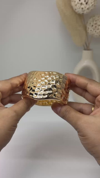 Wavy Hammer Luxe Bracelet Cuff