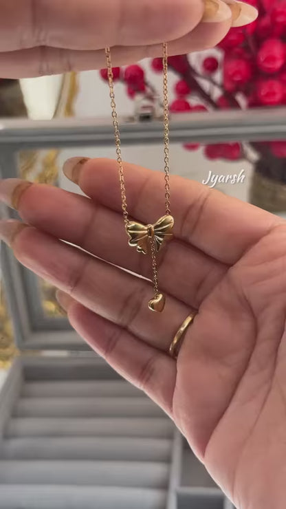 18KT Gold Plated Elegant Bow Pendant