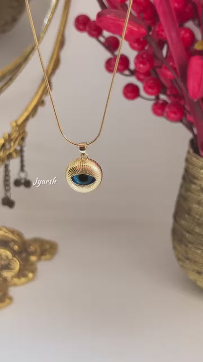18KT Gold Plated Blue Gaze Anti-Nazar Pendant