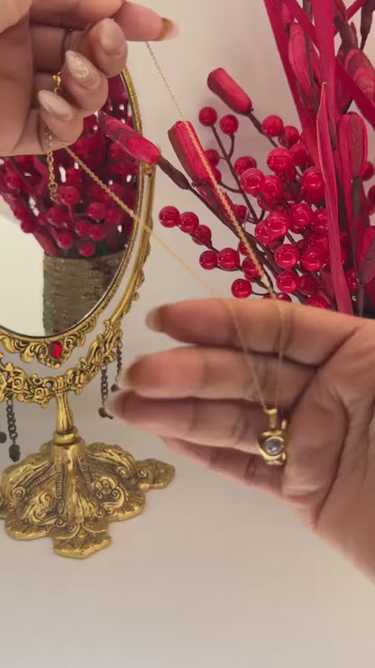 18KT Gold Plated Luxe Solitaire Heart Pendant