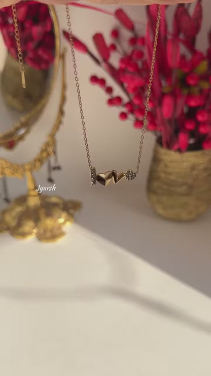 18KT Gold Plated Mini Love Statement Necklace