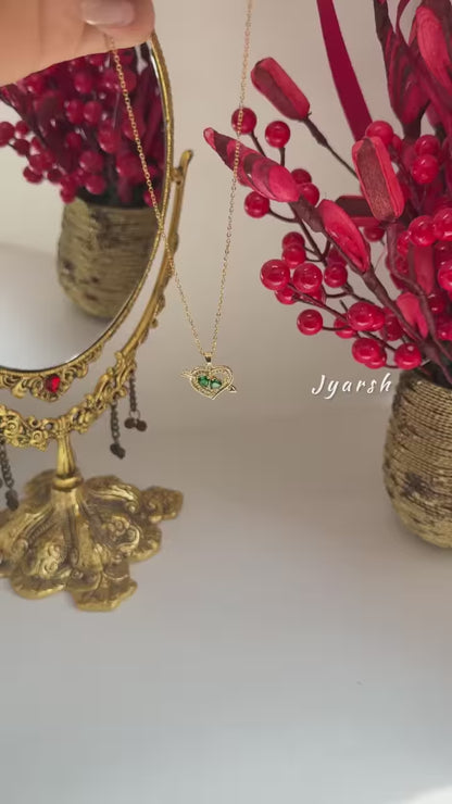 18KT Gold Plated Green Love Sparkle