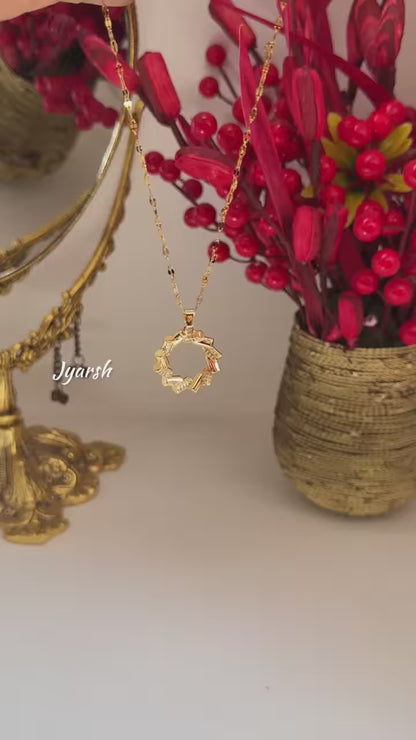 18KT Gold Plated Halo Sparkle Pendant