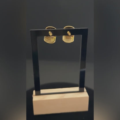 Ribbed Dome Studs – 18K Gold Plated & Waterproof
