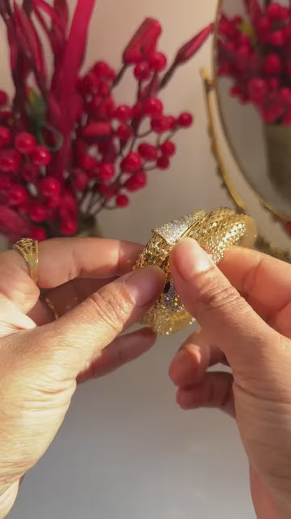 18KT Gold Plated Crystal Serpent Wrap Bracelet