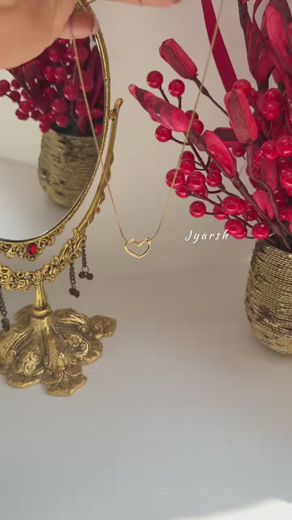 18KT Gold Plated Tied Heart Pendant Necklace