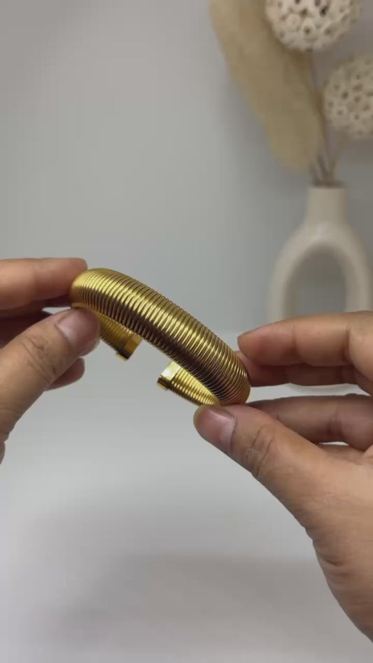 18KT Gold Plated Coil Luxe Flex Bracelet