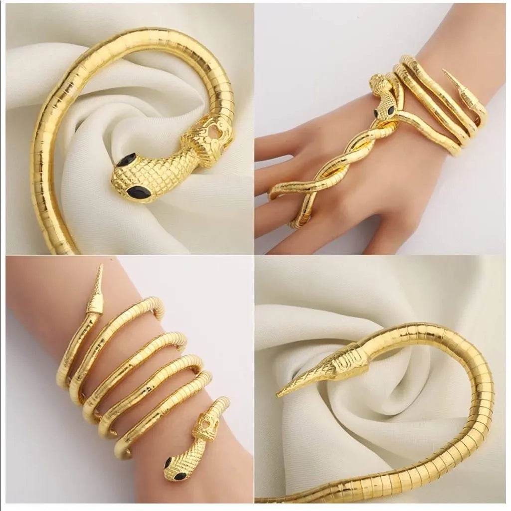 Golden Serpent Wrap Necklace