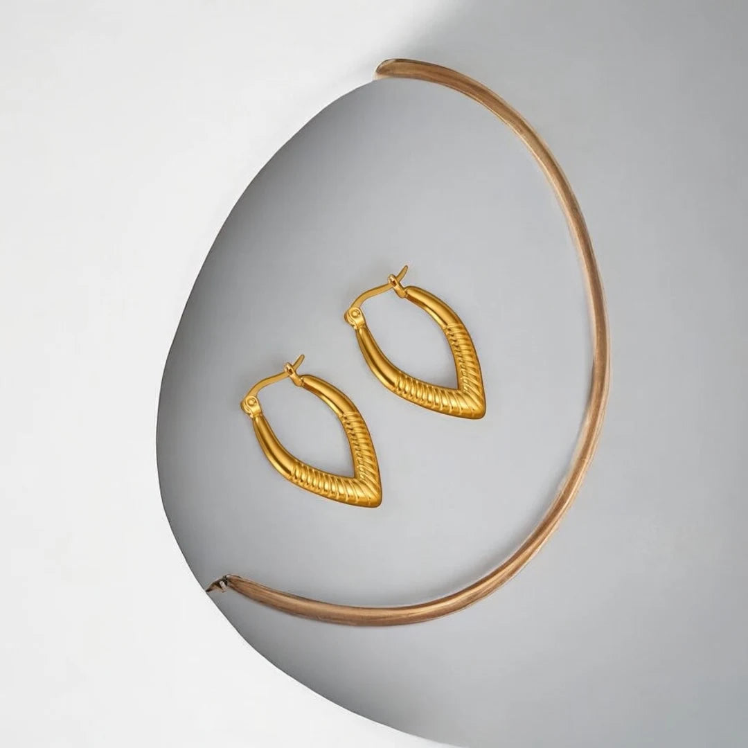 V-Hoop 18K Gold Plated Earrings – Anti-Tarnish