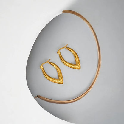 V-Hoop 18K Gold Plated Earrings – Anti-Tarnish