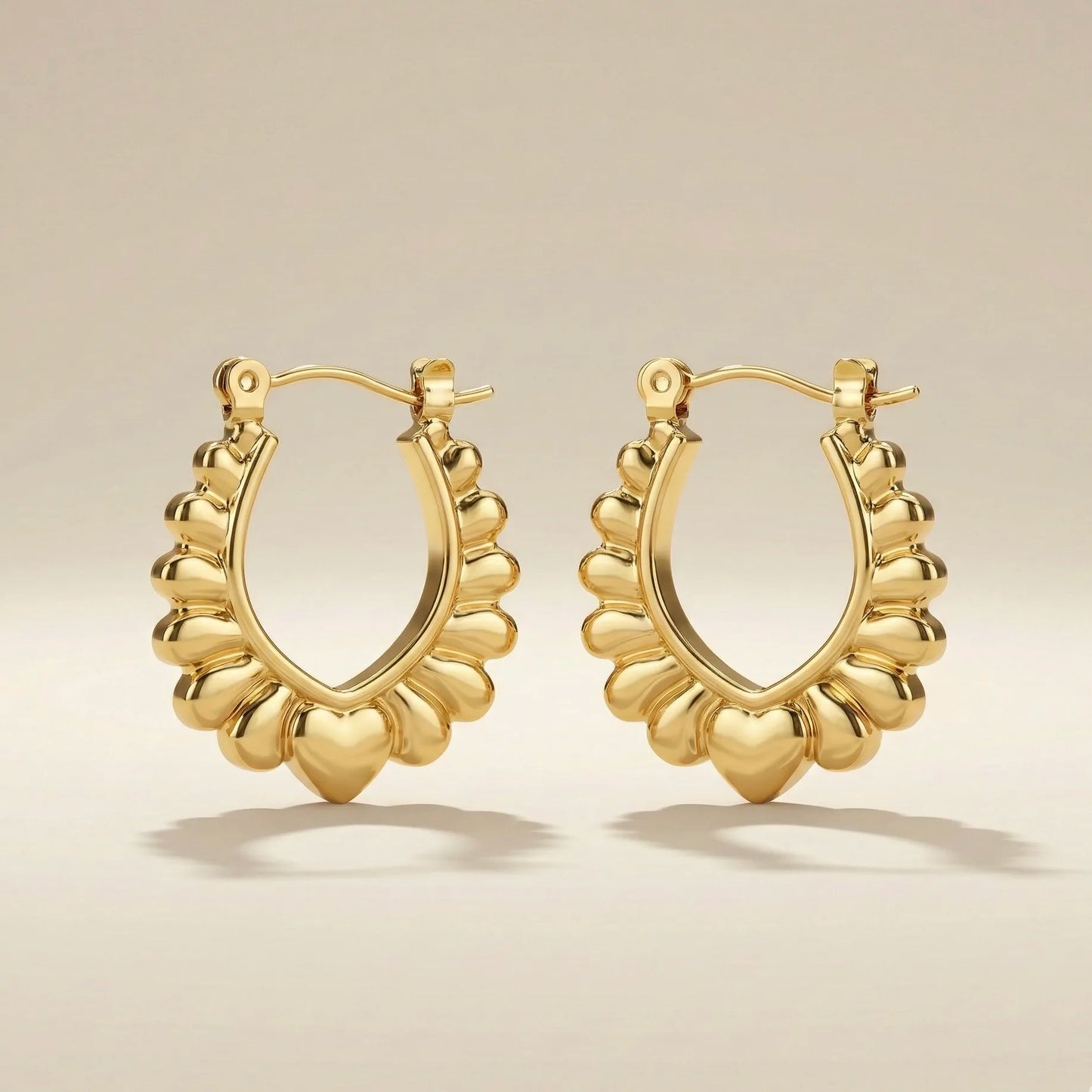 18KT Gold Plated Sun Petal Hoops