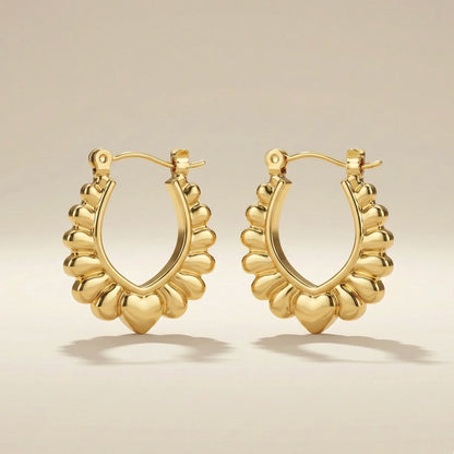 18KT Gold Plated Sun Petal Hoops