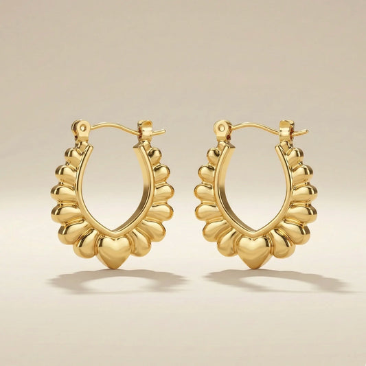 18KT Gold Plated Sun Petal Hoops