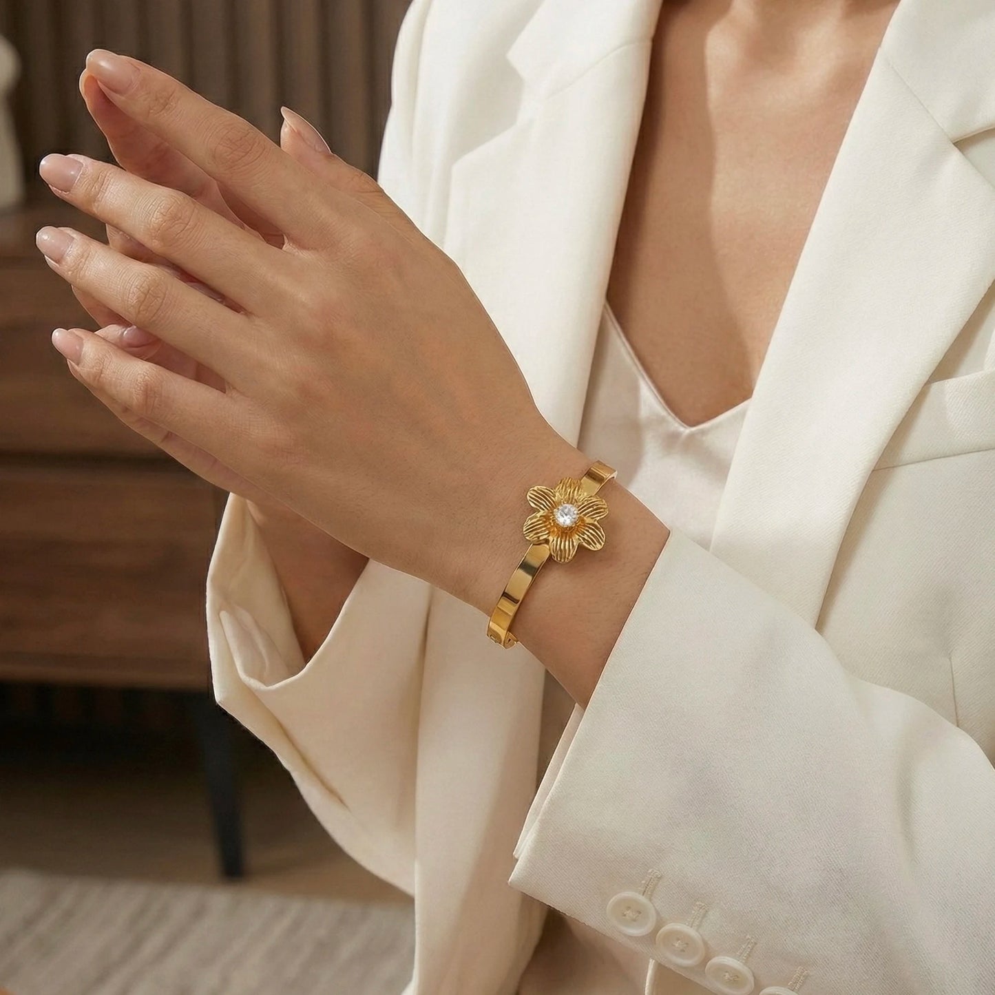 Blooming Luxe Flower Bangle