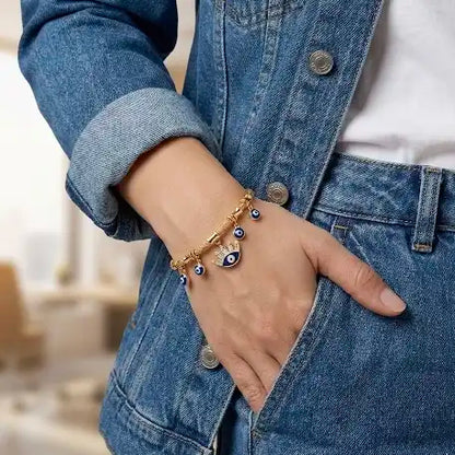 Luxe Evil Eye Crown Bracelet