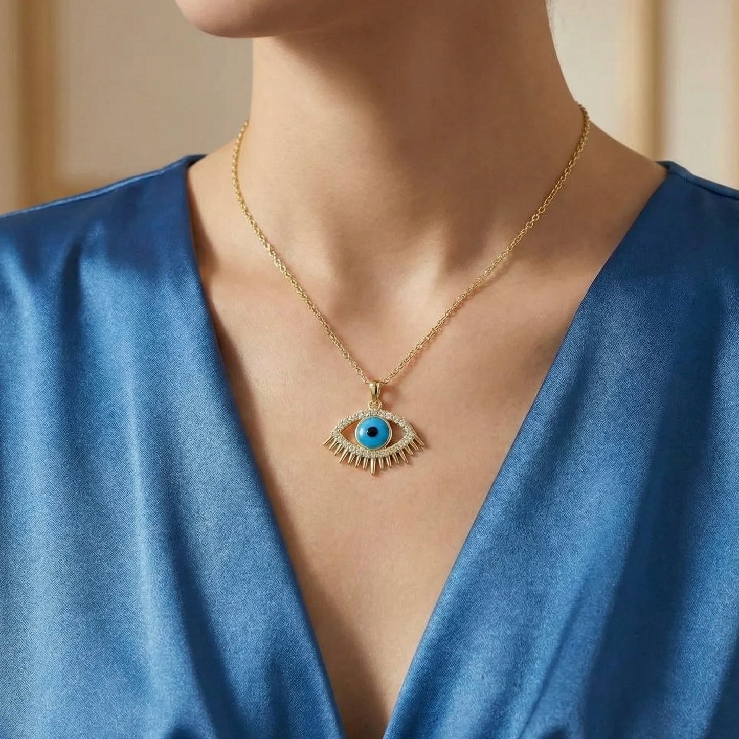 18KT Gold Plated Evil Eye Divine Gaze Pendant