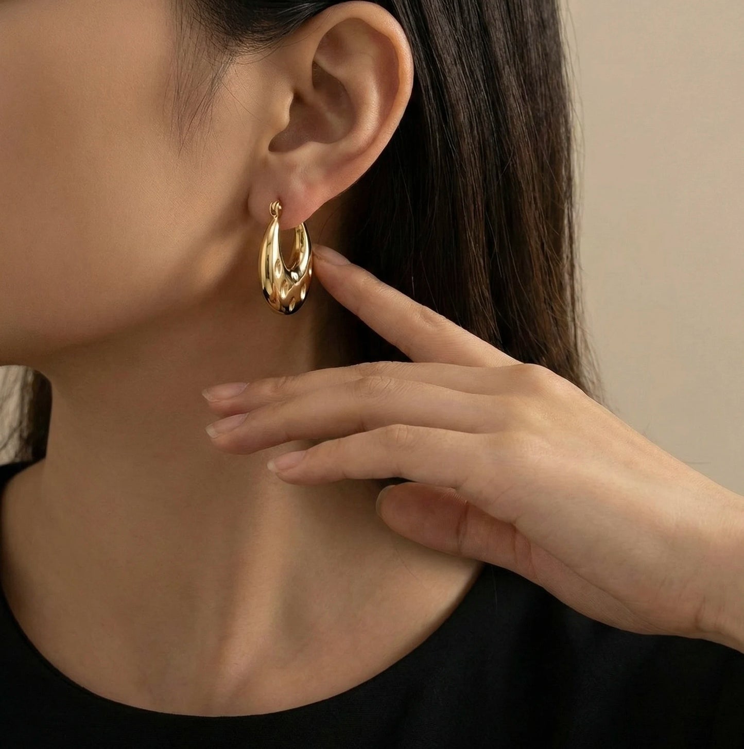 18KT Gold Plated Rain Kissed Hoops