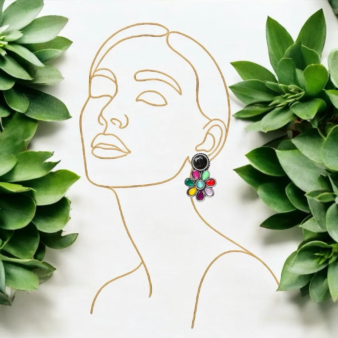 JH Rangrez Multicolor Floral Earrings