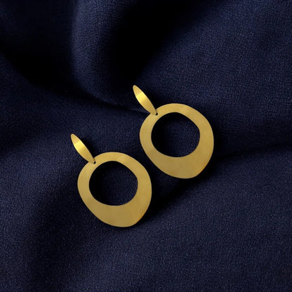 Abstract Gold Hoop Earrings