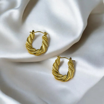 Chunky Twist Hoop Earrings