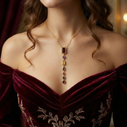 18Kt Gold Plated Luxe Bar Drop Charm Necklace