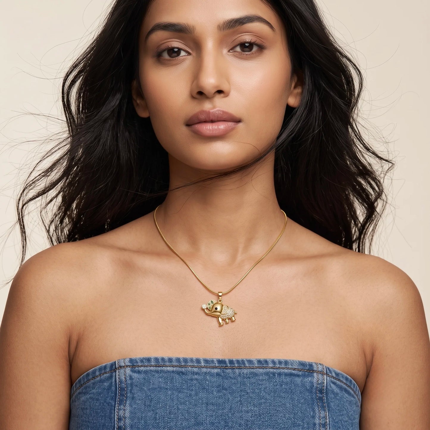 18Kt Gold Plated Lucky Elephant Necklace