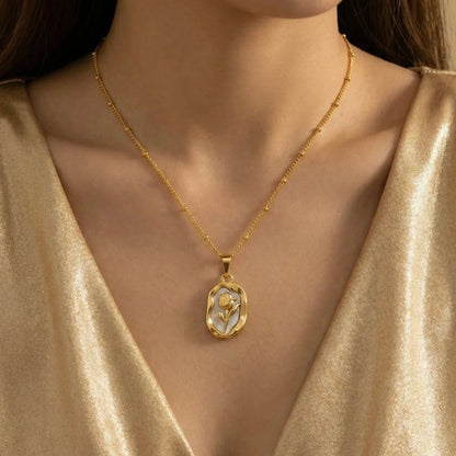 18KT Gold Plated Timeless Petal Glow Pendant