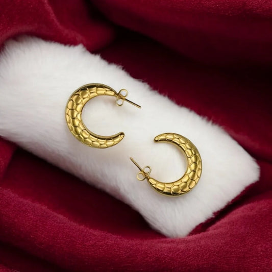 Statement C-Shape Hoops 18K Gold Plated | Anti-Tarnish