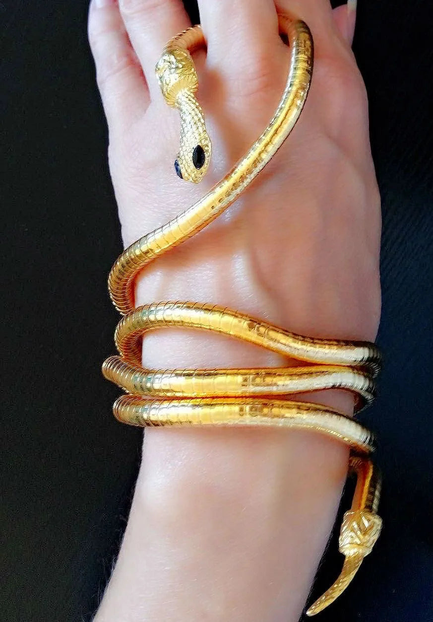 Golden Serpent Wrap Necklace