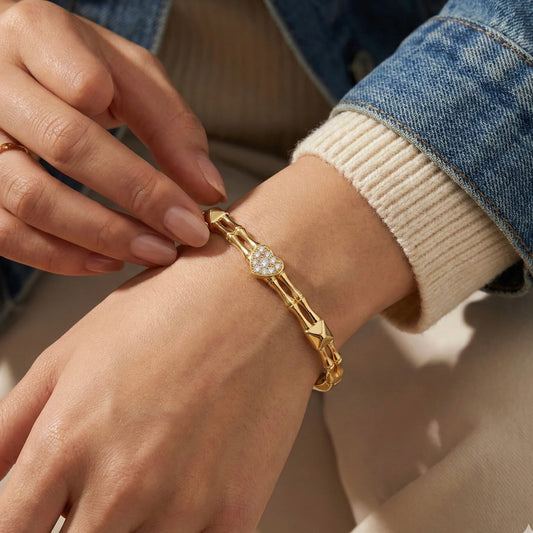 18KT Gold Plated Luxe Heartline Bracelet