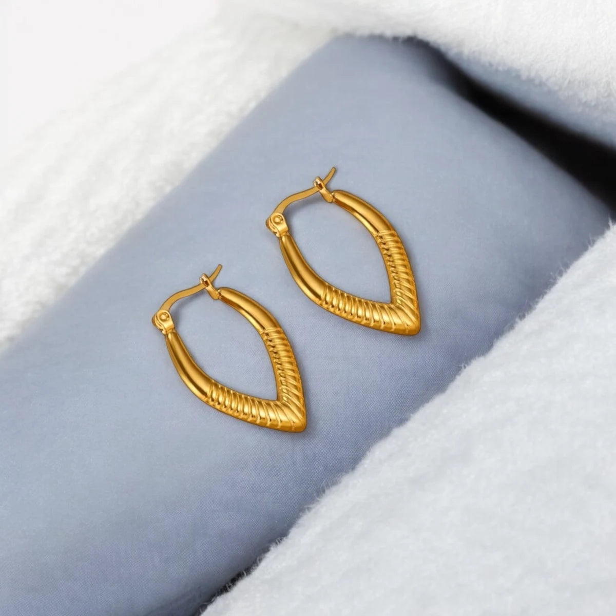 V-Hoop 18K Gold Plated Earrings – Anti-Tarnish