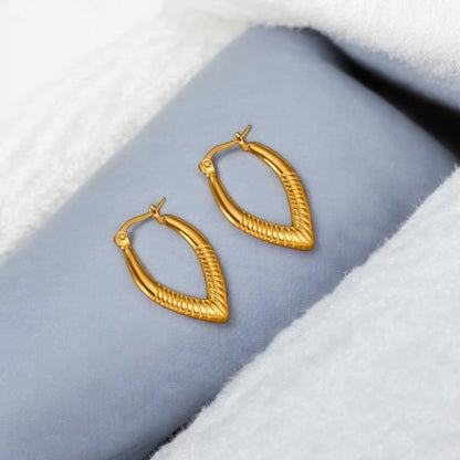V-Hoop 18K Gold Plated Earrings – Anti-Tarnish