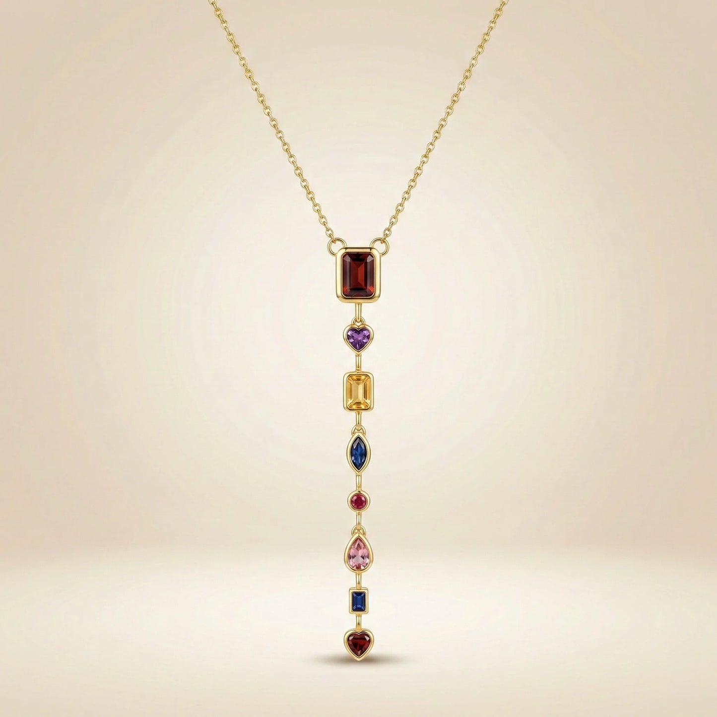 18Kt Gold Plated Luxe Bar Drop Charm Necklace