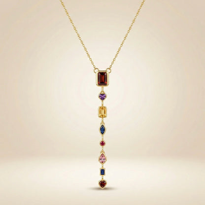 18Kt Gold Plated Luxe Bar Drop Charm Necklace