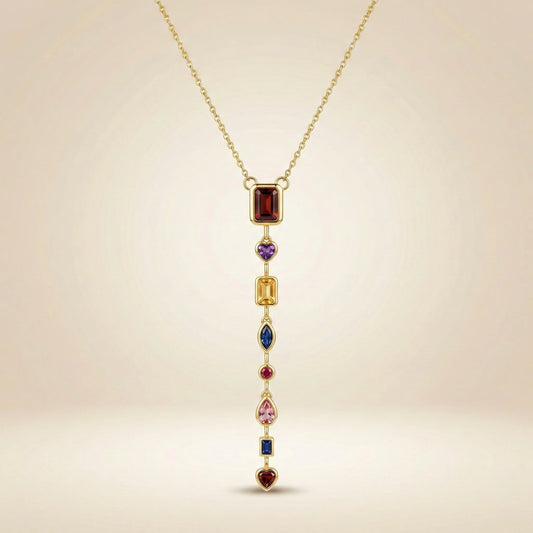 18Kt Gold Plated Luxe Bar Drop Charm Necklace