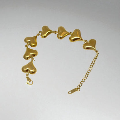 Golden Hearts Chain Bracelet