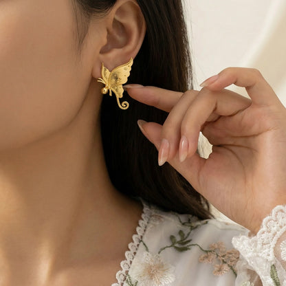 18KT Gold Plated Whimsical Butterfly Earrings – Anti-Tarnish & Lightweight
