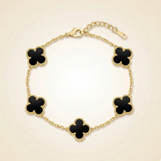 Elegance Black Clover Bracelet