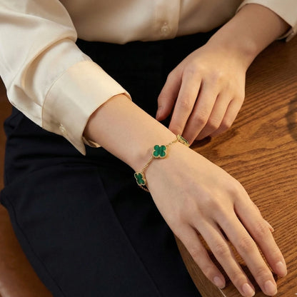 Elegance Green Clover Bracelet