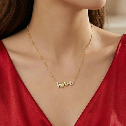 18KT Gold Plated Mini Love Statement Necklace
