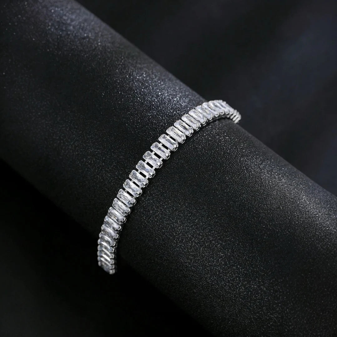 Classic Silver Tennis Bracelet with Zircon Stones