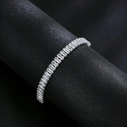 Classic Silver Tennis Bracelet with Zircon Stones