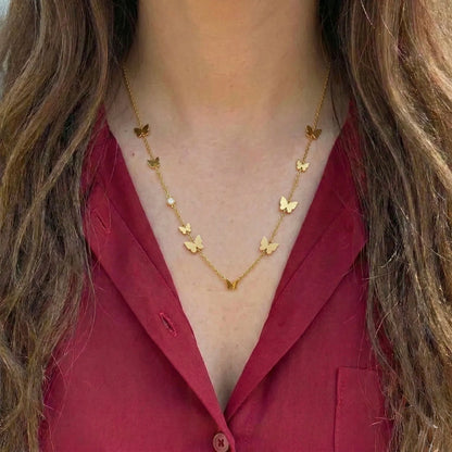 18Kt Gold Plated Dainty Butterfly Drop Necklace