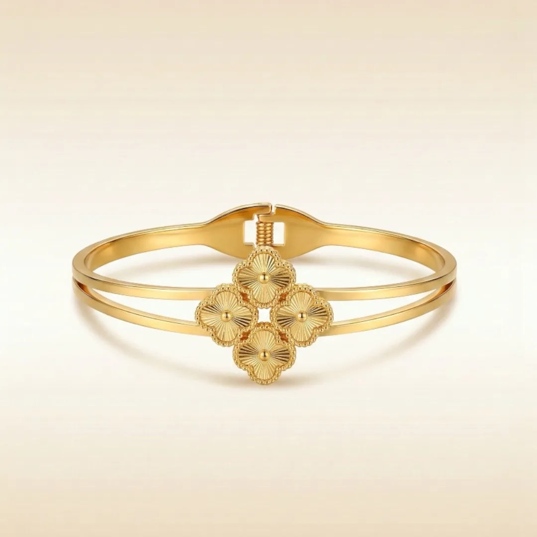 Royal Floral Clover Bangle