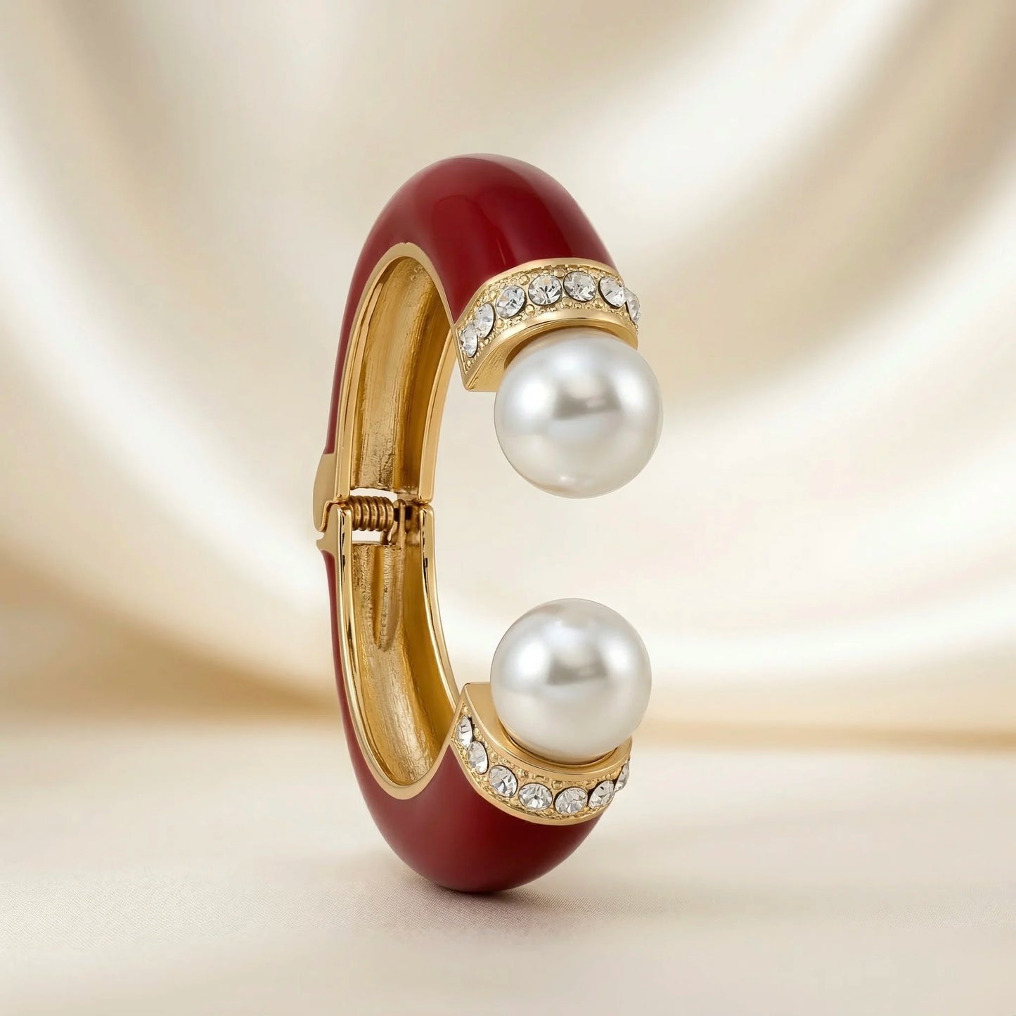 18KT Gold Plated Red Elegance Enamel Cuff