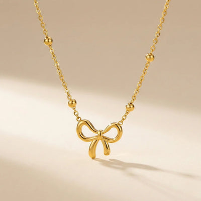 18KT Gold Plated Sweetheart Bow Pendant