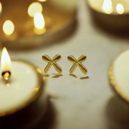 Golden Knot Anti-Tarnish Studs – 18K Gold Plated | Waterproof