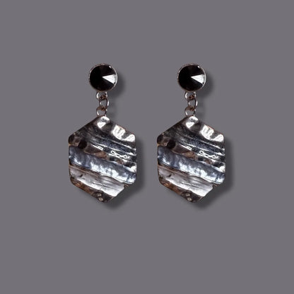 JH Midnight Metal Statement Earrings
